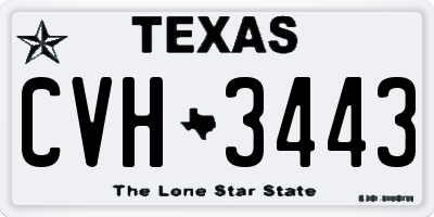 TX license plate CVH3443