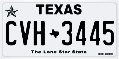 TX license plate CVH3445