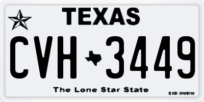TX license plate CVH3449