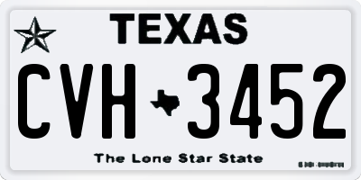 TX license plate CVH3452