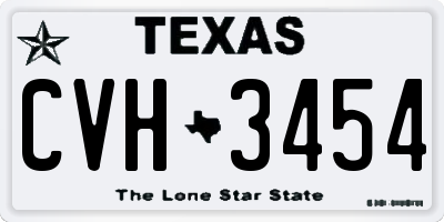TX license plate CVH3454