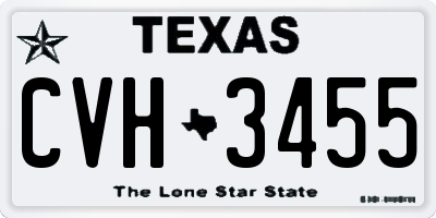 TX license plate CVH3455