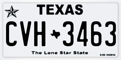 TX license plate CVH3463