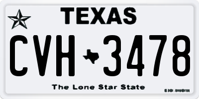 TX license plate CVH3478