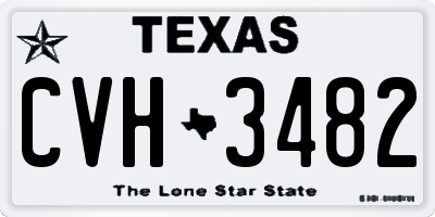 TX license plate CVH3482