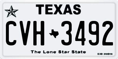 TX license plate CVH3492