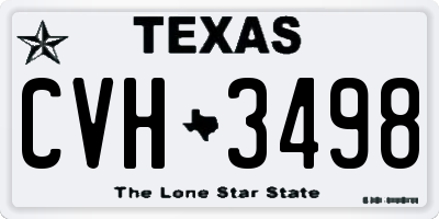 TX license plate CVH3498