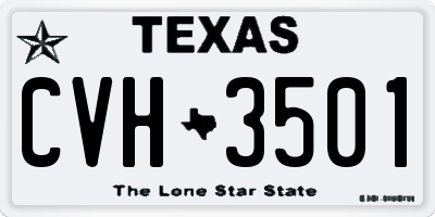 TX license plate CVH3501