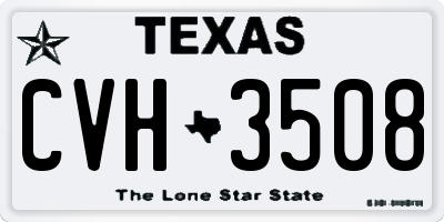 TX license plate CVH3508