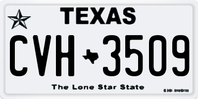 TX license plate CVH3509