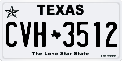 TX license plate CVH3512