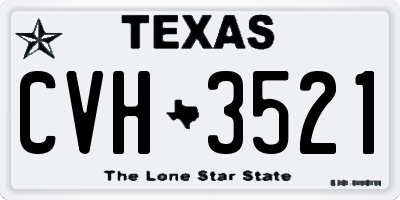 TX license plate CVH3521