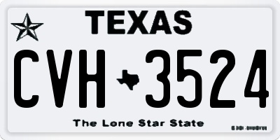 TX license plate CVH3524