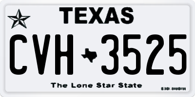 TX license plate CVH3525