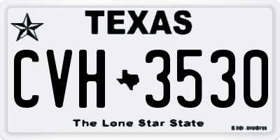 TX license plate CVH3530