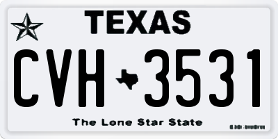 TX license plate CVH3531