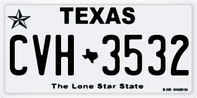 TX license plate CVH3532