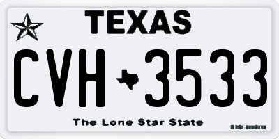 TX license plate CVH3533