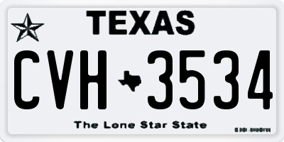 TX license plate CVH3534