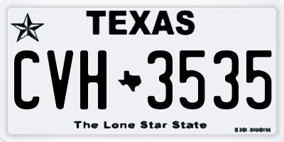 TX license plate CVH3535