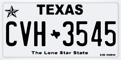 TX license plate CVH3545