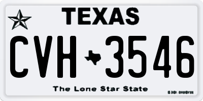 TX license plate CVH3546