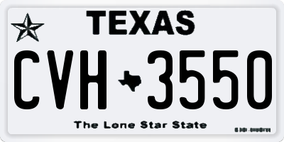 TX license plate CVH3550