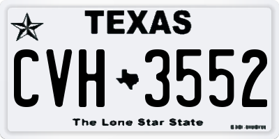 TX license plate CVH3552