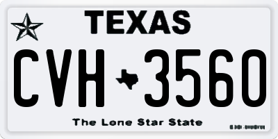 TX license plate CVH3560