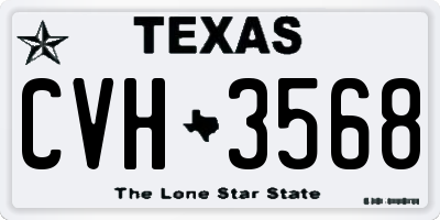 TX license plate CVH3568