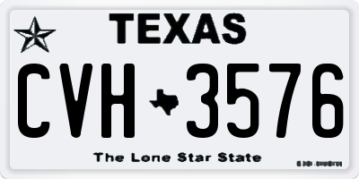 TX license plate CVH3576