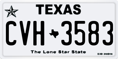 TX license plate CVH3583