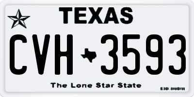 TX license plate CVH3593