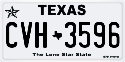 TX license plate CVH3596