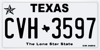 TX license plate CVH3597