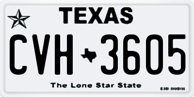 TX license plate CVH3605
