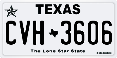 TX license plate CVH3606