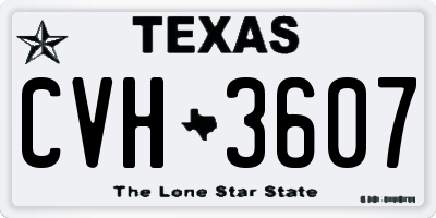 TX license plate CVH3607