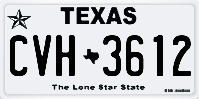 TX license plate CVH3612