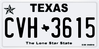 TX license plate CVH3615