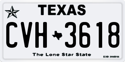 TX license plate CVH3618