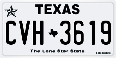 TX license plate CVH3619