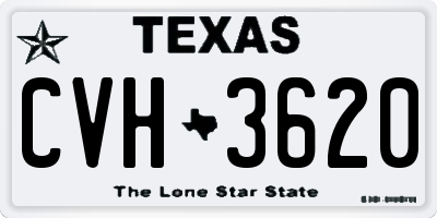 TX license plate CVH3620
