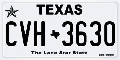 TX license plate CVH3630