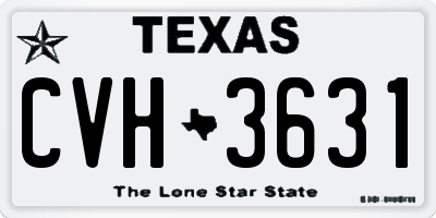 TX license plate CVH3631