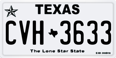 TX license plate CVH3633