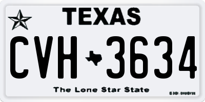 TX license plate CVH3634