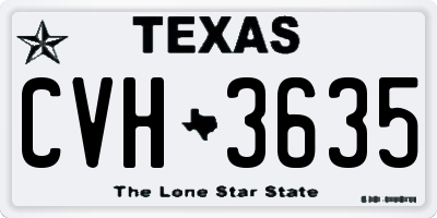 TX license plate CVH3635