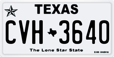 TX license plate CVH3640