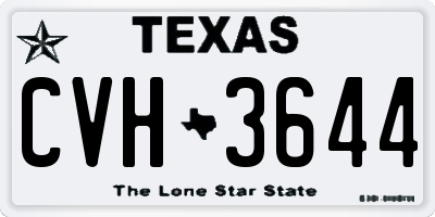 TX license plate CVH3644